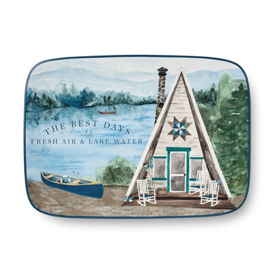 Product Image: Platter Wake At The Lake Rectangular Multicolored Ceramic