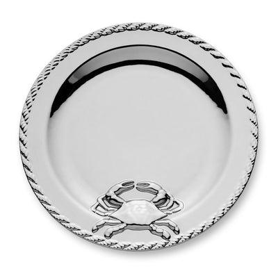 Product Image: Platter Crab Round Silver Porcelain