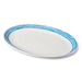 Platter Dockside Oval White/Blue Stoneware