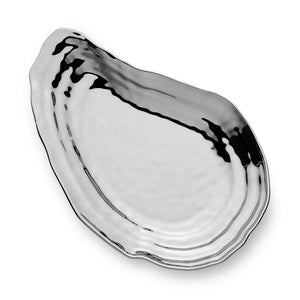 Platter Oyster Oblong Silver Porcelain