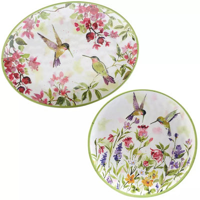 Product Image: Platter Set Hummingbirds 2 Piece Multicolored Melamine