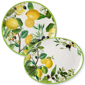 Platter Set Limone 2 Piece Yellow/Green/White Melamine