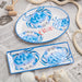 Platter Set Beach House Crab 2 Piece Blue/White/Red Melamine