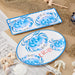 Platter Set Beach House Crab 2 Piece Blue/White/Red Melamine
