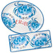 Platter Set Beach House Crab 2 Piece Blue/White/Red Melamine