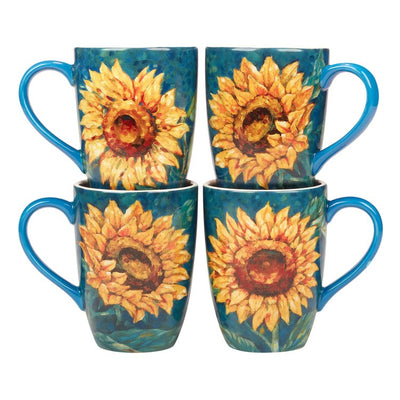 Product Image: Mug Set Golden Sunflowers Paul Brent 4 Piece 20 Ounce Multicolored