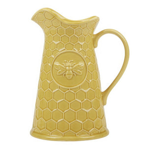 Pitcher French Bees Suzanne Nicoll Embossed 88 Ounce Multicolored Stoneware