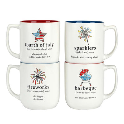 Product Image: Mug Set Patriotic Words 4 Piece 18 Ounce Multicolored