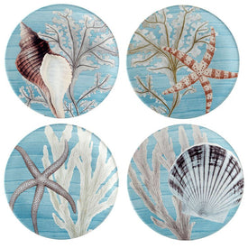 Salad Plate Set Beyond the Shore 4 Piece Multicolored Earthenware