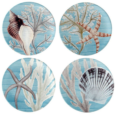 Product Image: Salad Plate Set Beyond the Shore 4 Piece Multicolored Earthenware