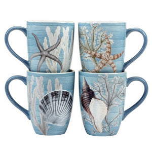 Mug Set Beyond the Shore 4 Piece 20 Ounce Multicolored