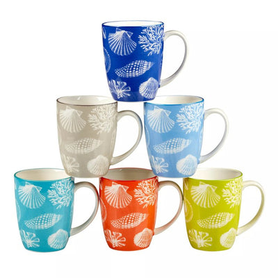 Product Image: Mug Set Seaside 6 Piece 14 Ounce Multicolored