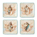 Salad Plate Set Escape to the Sea 4 Piece Multicolored Ceramic