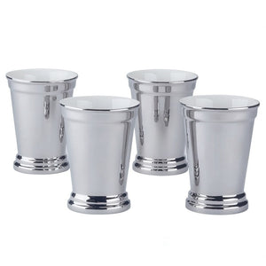Glassware Set Derby Day at the Races 14 Ounce Silver Porcelain 4 Piece