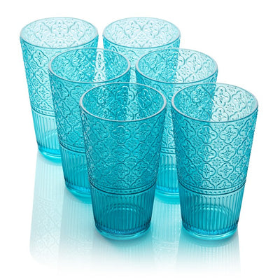Product Image: Glassware Set Victoria Ice Tea 22 Ounce Aqua Acrylic 6 Piece