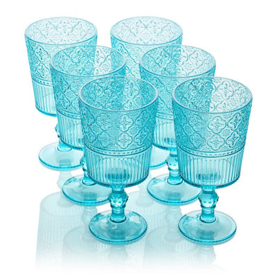 Product Image: Glassware Set Victoria Goblet 14 Ounce Aqua Acrylic 6 Piece