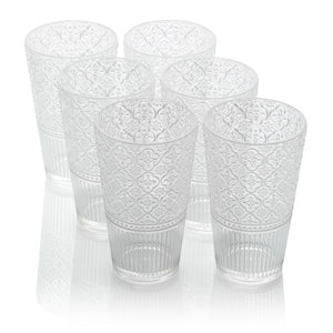Glassware Set Victoria Ice Tea 22 Ounce Clear Acrylic 6 Piece