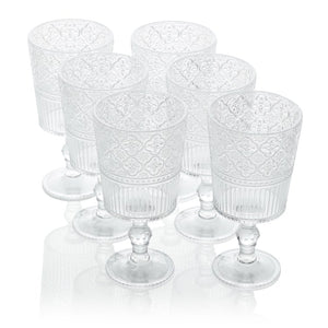 Glassware Set Victoria Goblet 14 Ounce Clear Acrylic 6 Piece