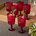 Glassware Set Victoria Goblet 14 Ounce Ruby Acrylic 6 Piece
