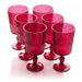 Glassware Set Victoria Goblet 14 Ounce Ruby Acrylic 6 Piece