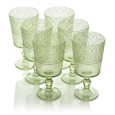 Product Image: Glassware Set Victoria Goblet 14 Ounce Green Acrylic 6 Piece