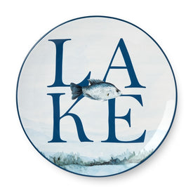 Dinner Plate Set Wake At The Lake 4 Piece Multicolored Ceramic