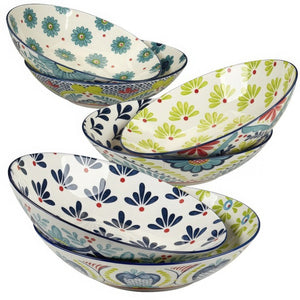 Soup Bowl Set Talavera 40 Ounce Multicolored Porcelain