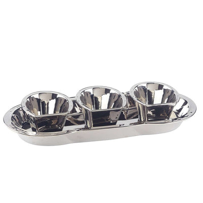 Product Image: Serving Set Derby Day at the Races 4 Piece Silver Porcelain