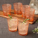 Glassware Set Victoria Double Old Fashion 16 Ounce Blush Acrylic 6 Piece