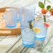 Glassware Set Santa Fe Double Old Fashion 16 Ounce Blue Acrylic 6 Piece