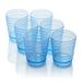Glassware Set Santa Fe Double Old Fashion 16 Ounce Blue Acrylic 6 Piece