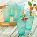 Glassware Set Santa Fe Ice Tea 22 Ounce Teal Acrylic 6 Piece