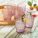 Glassware Set Santa Fe Double Old Fashion 16 Ounce Plum Acrylic 6 Piece