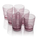 Glassware Set Santa Fe Double Old Fashion 16 Ounce Plum Acrylic 6 Piece