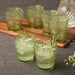 Glassware Set Victoria Double Old Fashion 16 Ounce Green Acrylic 6 Piece