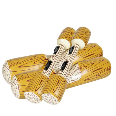 Product Image: 54" Brown and White Inflatable Swimming Pool Log Flume Joust Set