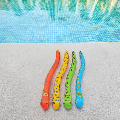 Product Image: 10" Vibrantly Colored Fun Moray Eel Diving Point Sticks Swimming Pool Toys Set of 4