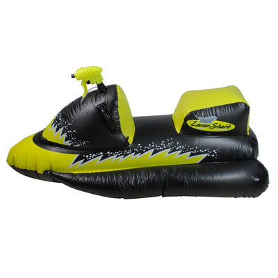 Product Image: 51" Yellow and Black Shark Inflatable Wet-Ski Pool Squirter with Gripped Handles