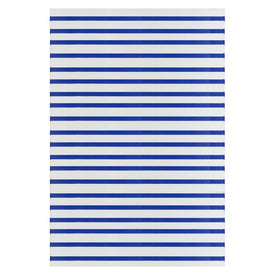 4' x 6' Blue and White Striped Rectangular Outdoor Area Rug