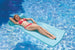 74" Floating Foam Swimming Pool Mattress Lounger with Head Rest - Icy Blue