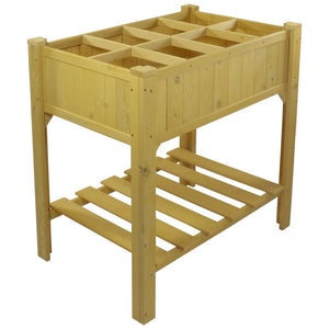 3' Wooden Raised Garden Bed Planter Box with Shelf