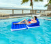 74" Blue Convertible Lounge Chair Inflatable Swimming Pool Float
