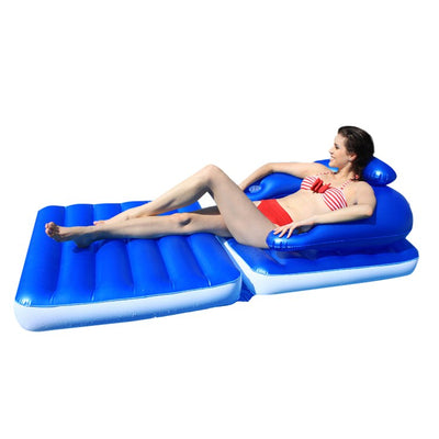 Product Image: 74" Blue Convertible Lounge Chair Inflatable Swimming Pool Float