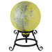 10" Yellow and Blue Reflective Speckled Glass Outdoor Garden Gazing Ball