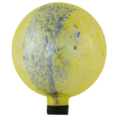 Product Image: 10" Yellow and Blue Reflective Speckled Glass Outdoor Garden Gazing Ball