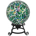 10" Mosaic Iridescent Leaves Outdoor Garden Gazing Ball