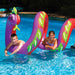 96" Inflatable Purple and Green Two Headed Curly Serpent Swimming Pool Float Toy