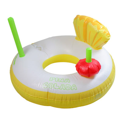 Product Image: 41" Inflatable Yellow and White Pina Colada Swimming Pool Ring Float