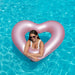 68" Metallic Heart Shaped Inner Tube Swimming Pool Float