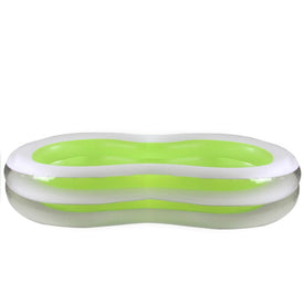 94.5" Green and White Inflatable Figure 8 Swimming Pool